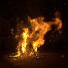 Falò Faoni Norcia festa ginestra piazza teatro accensione fuoco